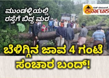 HOSANAGAR| ಮುಂಡಳ್ಳಿ ಸಮೀಪ ರಸ್ತೆಗೆ ಅಡ್ಡಲಾಗಿ‌ ಬಿದ್ದ ಬೃಹತ್ ಮರ | ಬೆಳಗ್ಗಿನ ಜಾವ 4 ಗಂಟೆ ಕಾಲ ಸಂಚಾರ ಬಂದ್